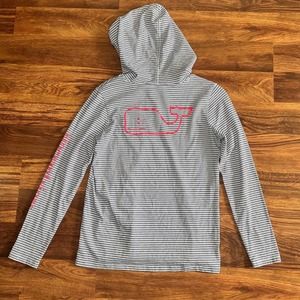 Vineyard Vines Striped Hooded Long Sleeve Striped Shirt